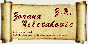 Zorana Miletaković vizit kartica